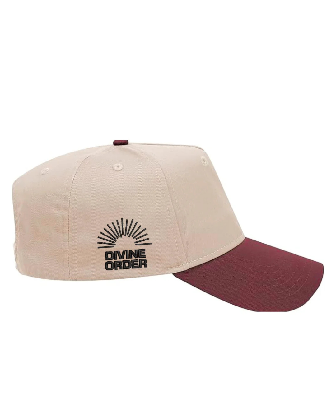 Divine Order™ Monogram Baseball Cap – Bordeaux Cream Edition