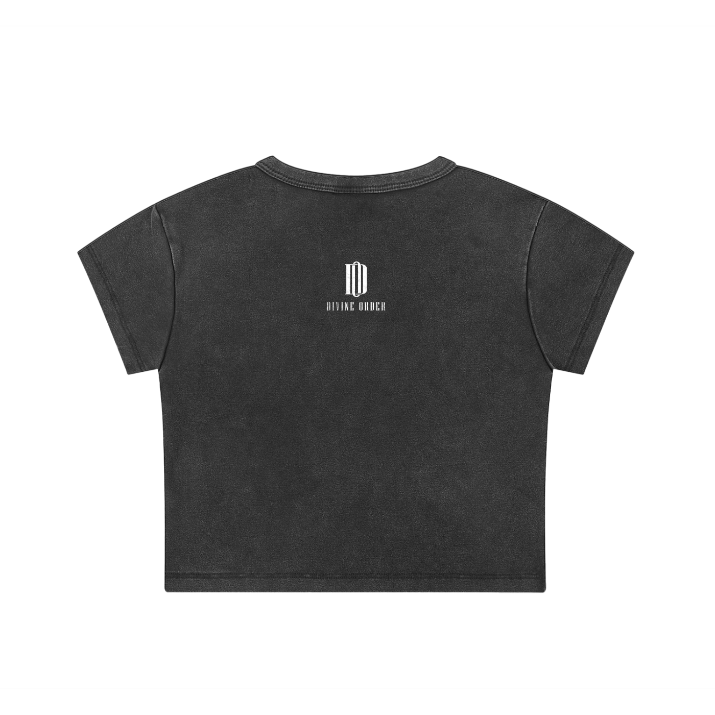 Divine Order Originals Crop Tee – Washed Black