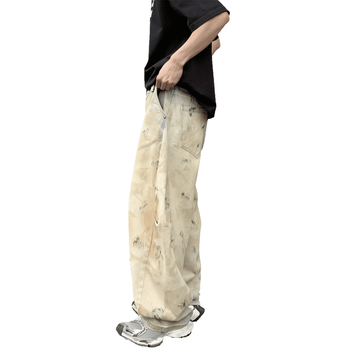 Divine Order Curved Blade Wide-Leg Jeans – Ochre Wash
