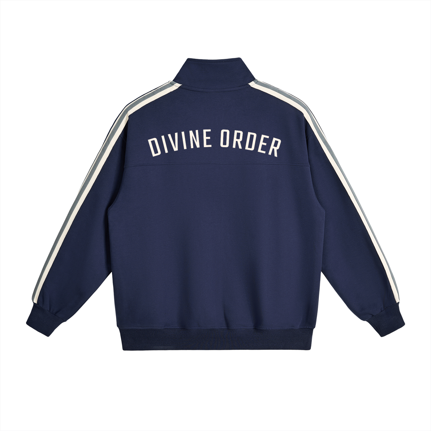 Divine Order Contrast Side-Stripe Stand Collar Jacket