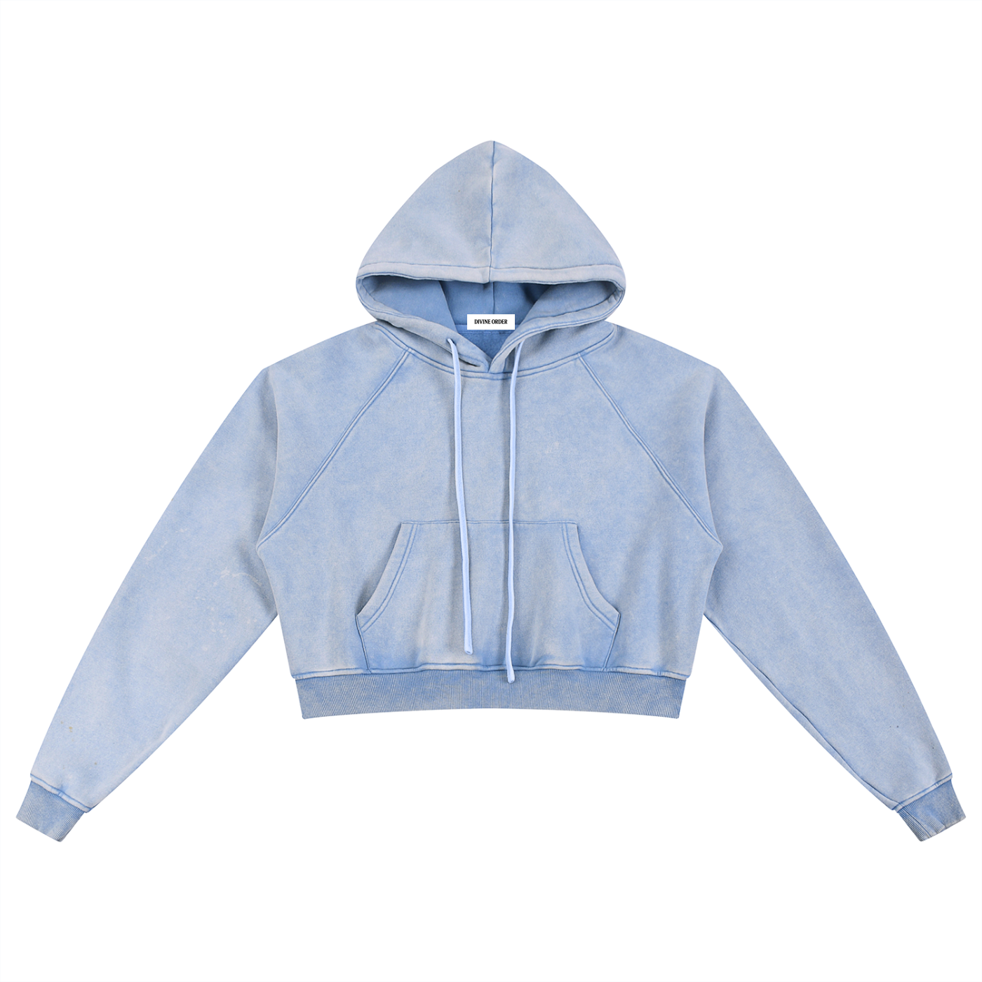 Steph G × Divine Order™ — Snow Washed Cropped Hoodie
