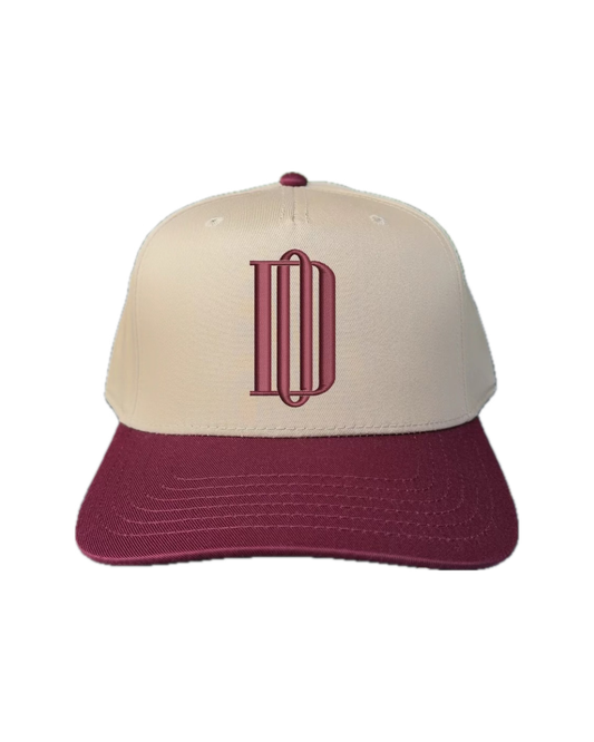 Divine Order™ Monogram Baseball Cap – Bordeaux Cream Edition