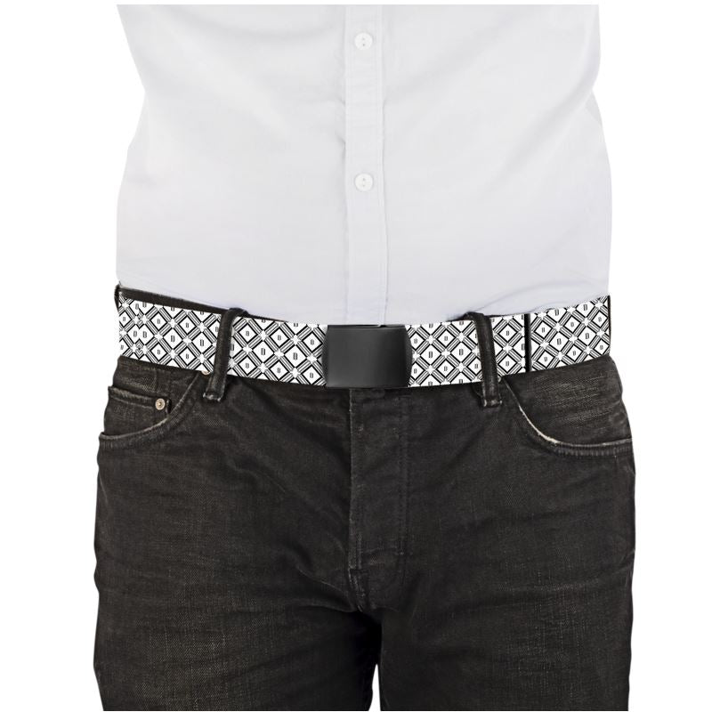 Divine Order Monogram Webbing Belt – Onyx Black