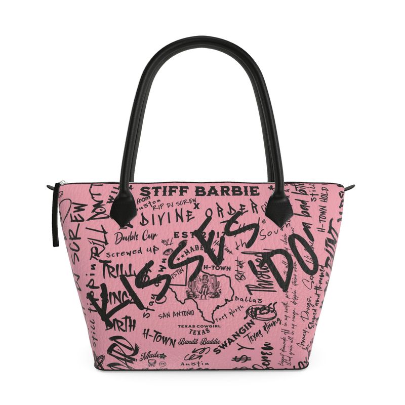 Stiff Barbiee × Divine Order™ Leather Graffiti Handbag