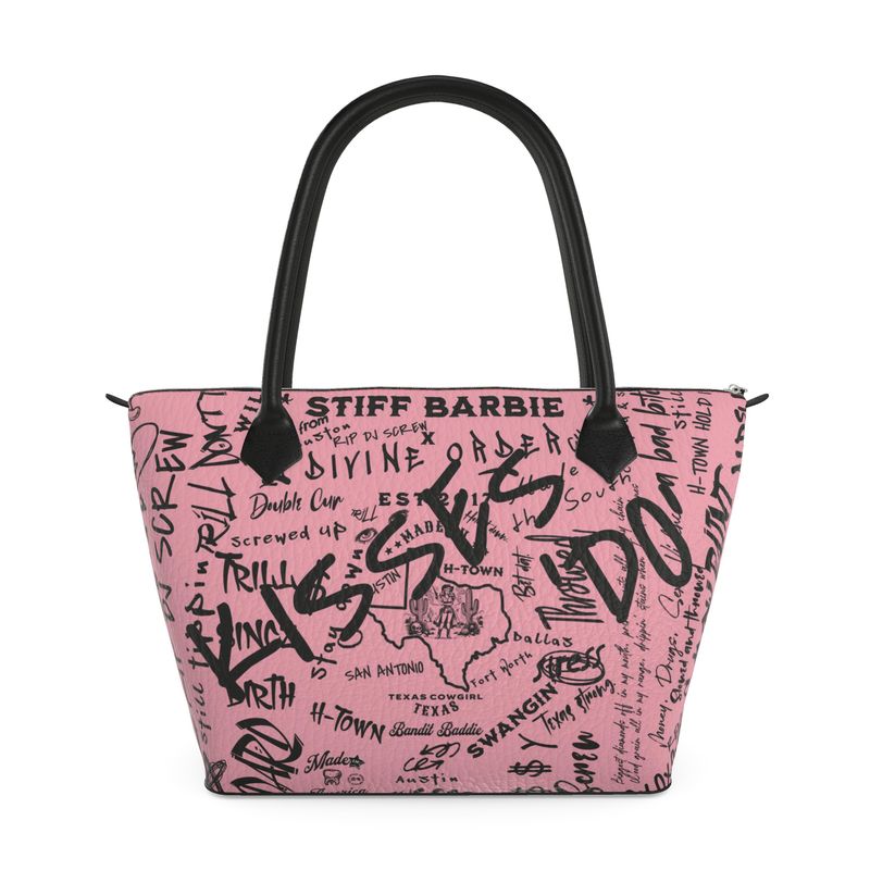 Stiff Barbiee × Divine Order™ Leather Graffiti Handbag