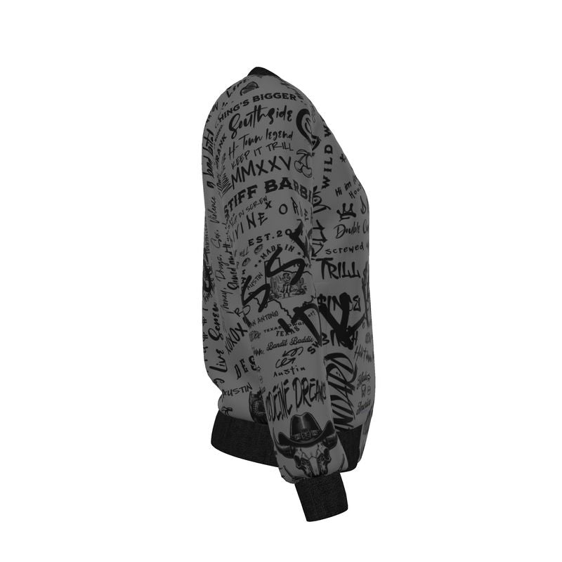 Stiff Barbiee × Divine Order™ Reversible Silk Bomber Jacket