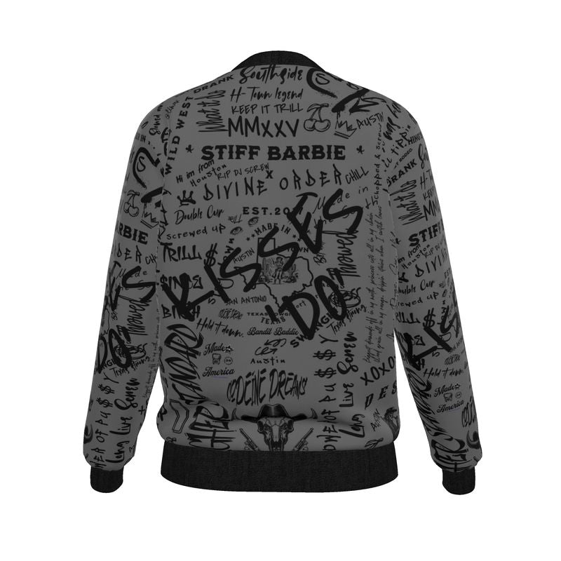 Stiff Barbiee × Divine Order™ Reversible Silk Bomber Jacket