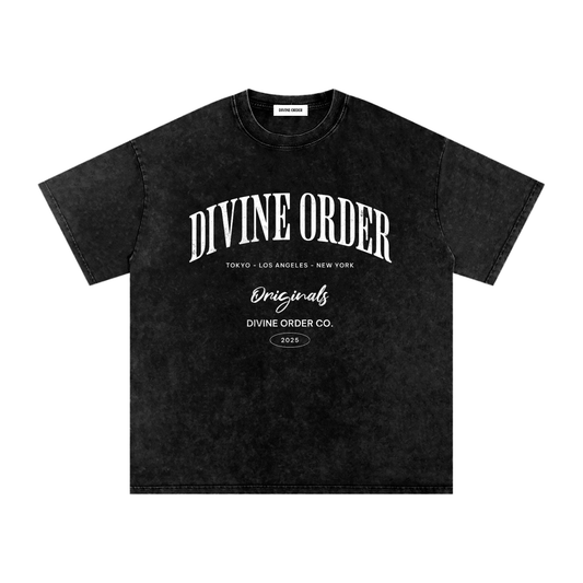 Divine Order Originals Oversized Tee – Washed Black