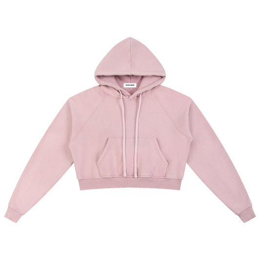 Stiff Barbiee × Divine Order™ — Snow-Washed Cropped Hoodie