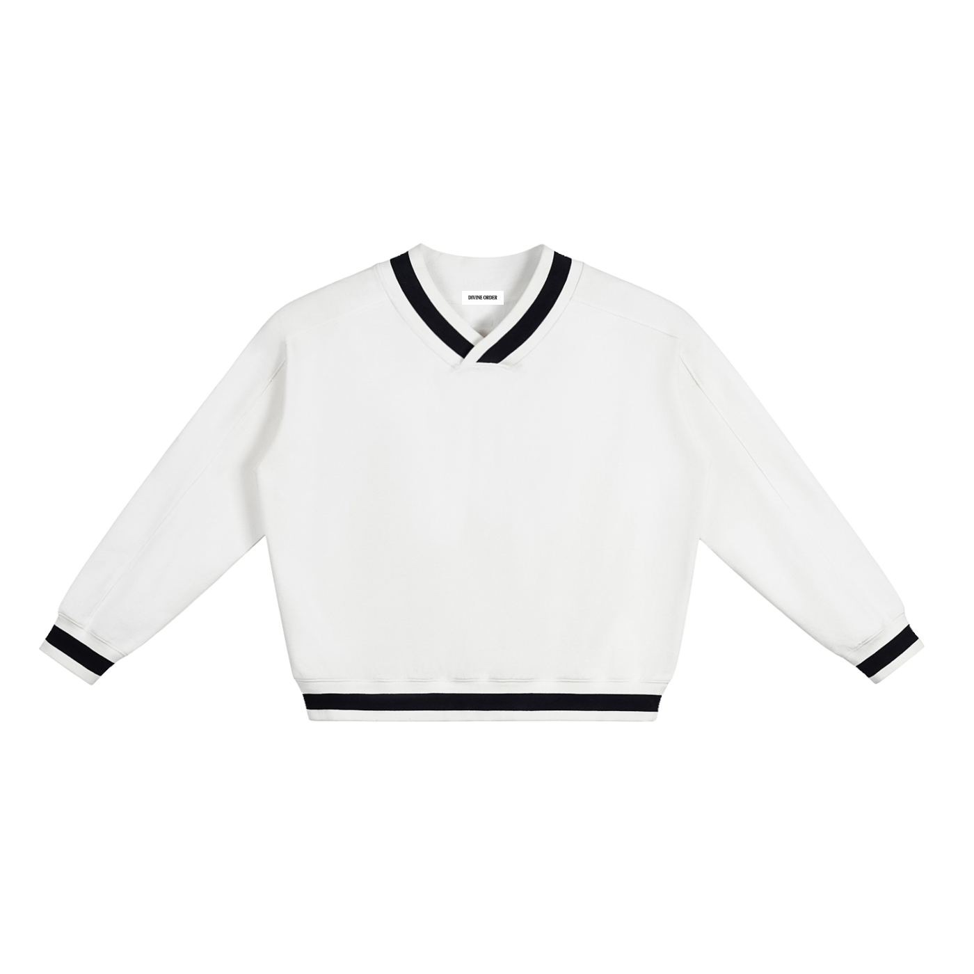 Divine Order™ Heritage V-Panel Boxy Knit Sweatshirt