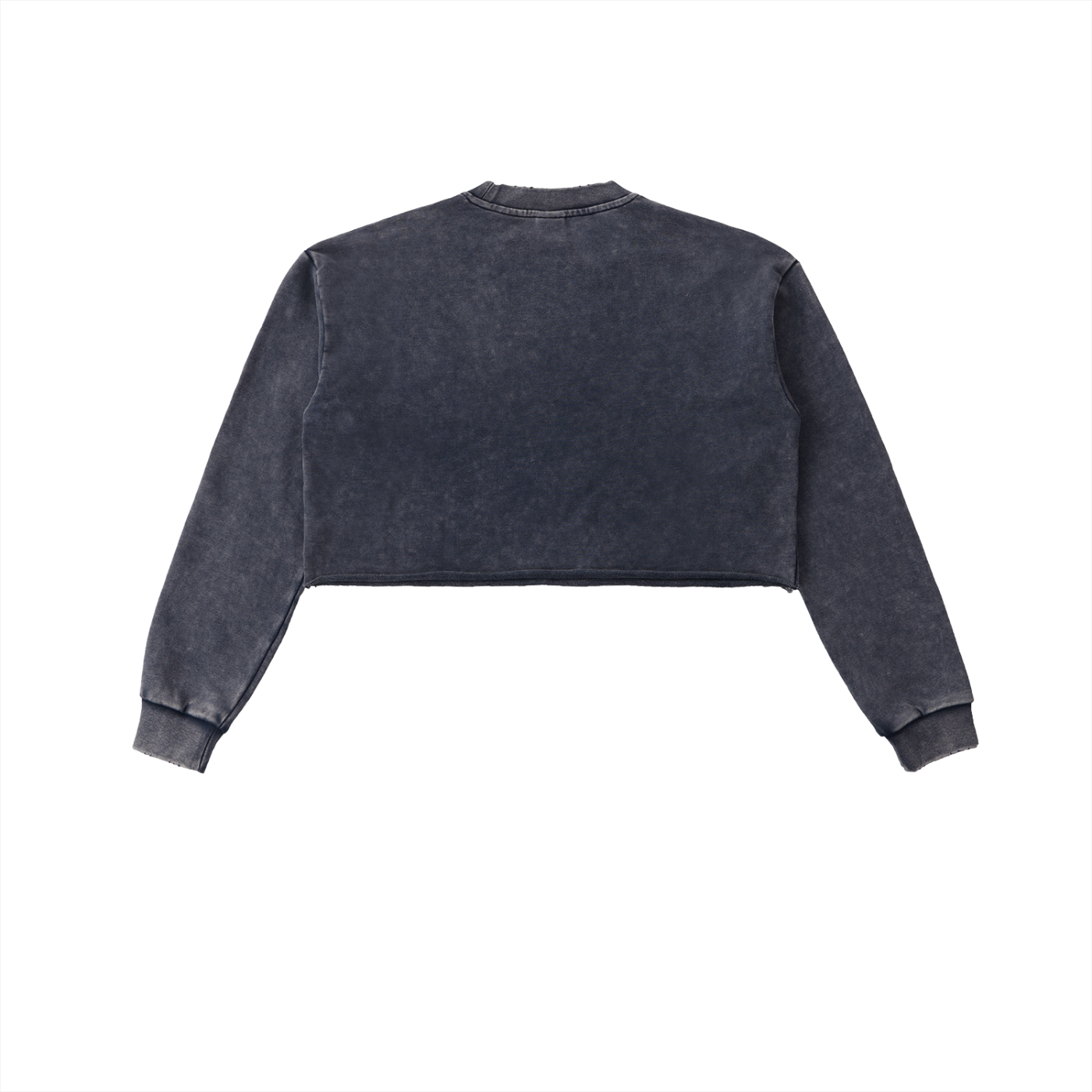 Steph G × Divine Order™ Snow Washed Raw Edge Cropped Sweatshirt