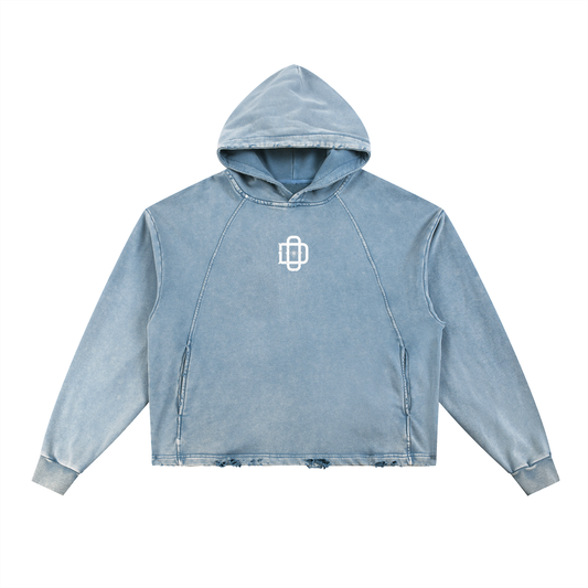 Divine Order Vintage Washed Blue Hoodie