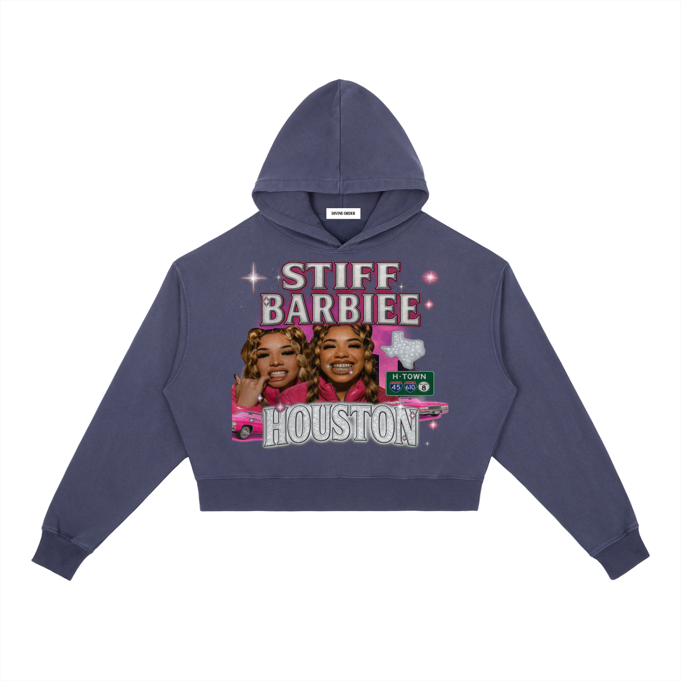 Stiff Barbiee × Divine Order™ Vintage Washed Heavyweight Hoodie
