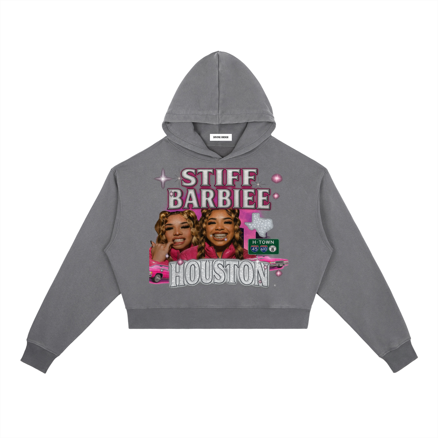 Stiff Barbiee × Divine Order™ Vintage Washed Heavyweight Hoodie