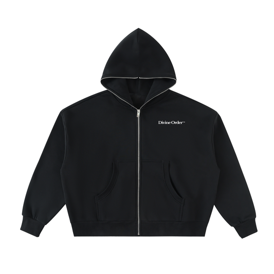Divine Order Minimal Zip Hoodie