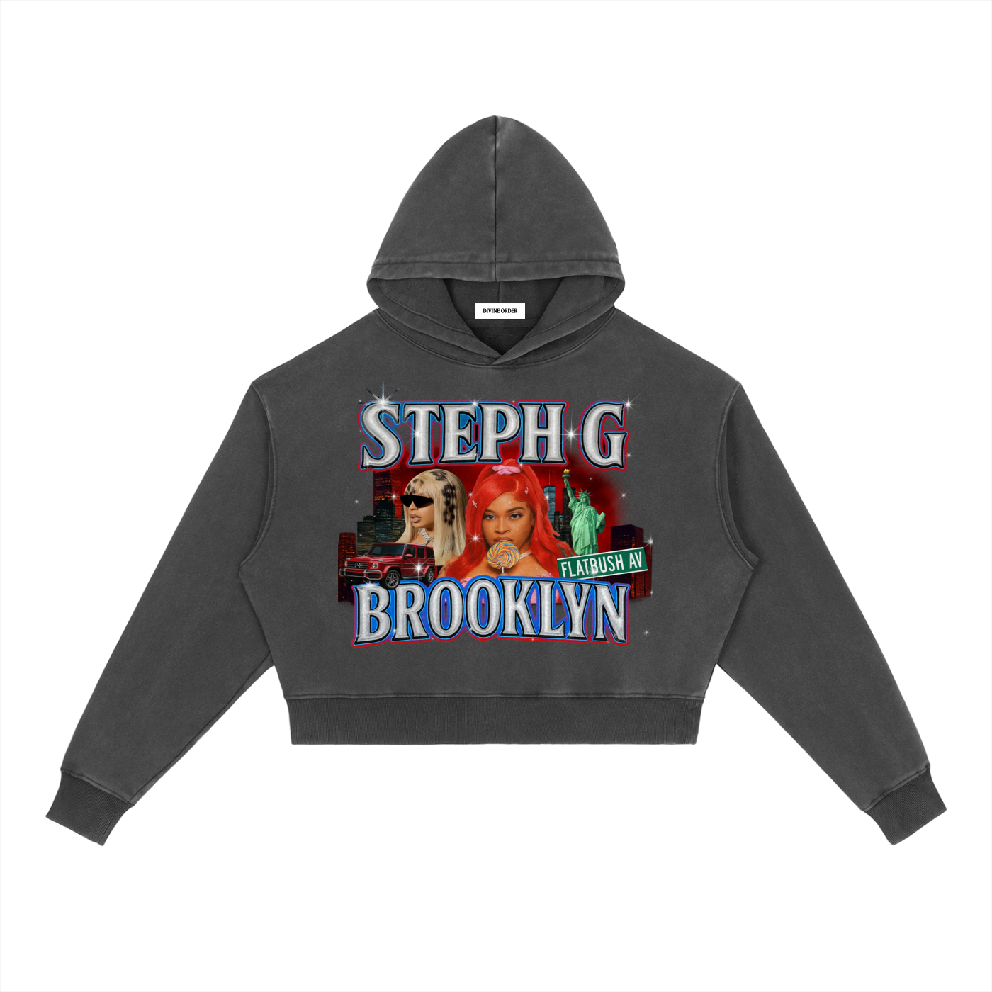 Steph G × Divine Order™ Vintage Washed Heavyweight Hoodie
