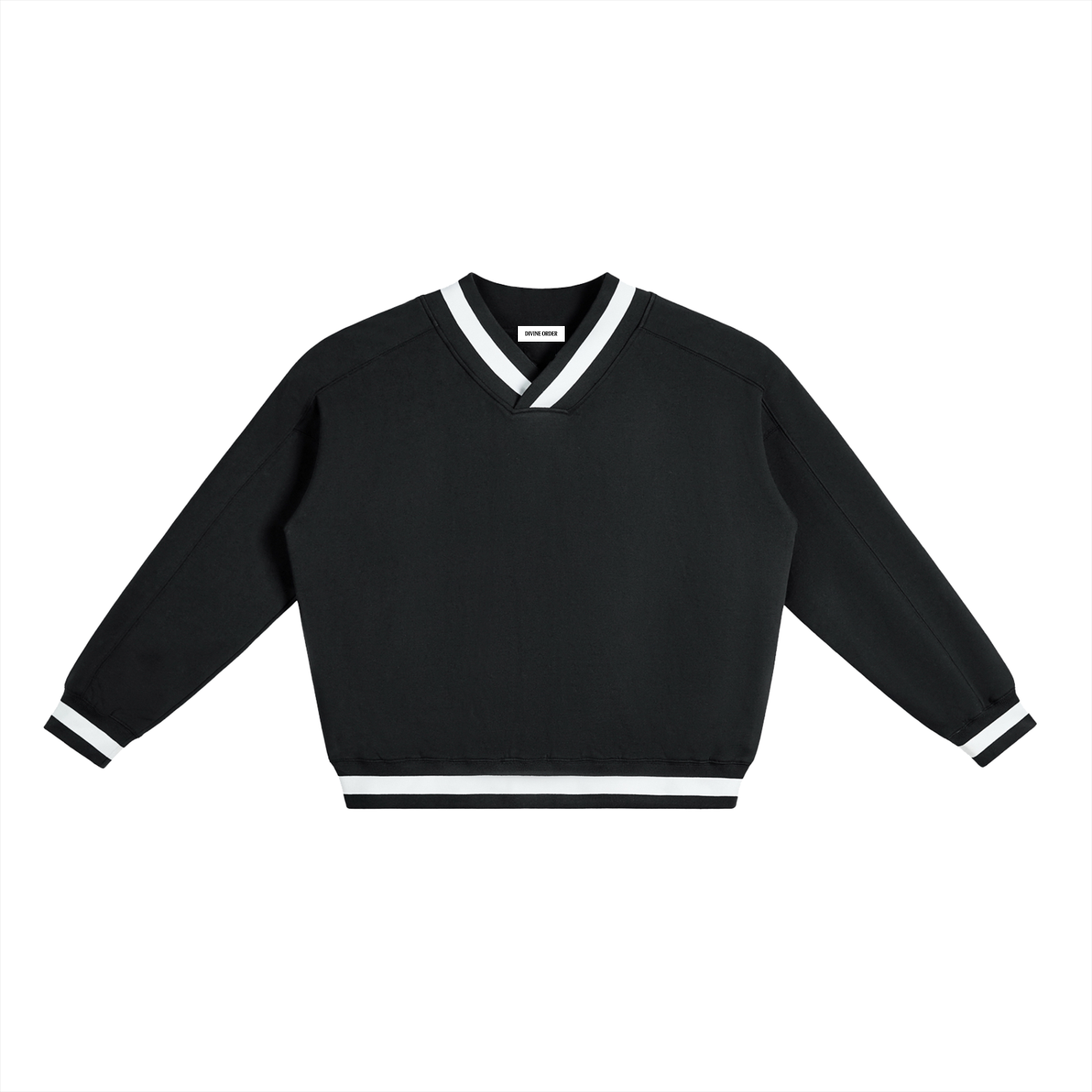 Divine Order™ Heritage V-Panel Boxy Knit Sweatshirt
