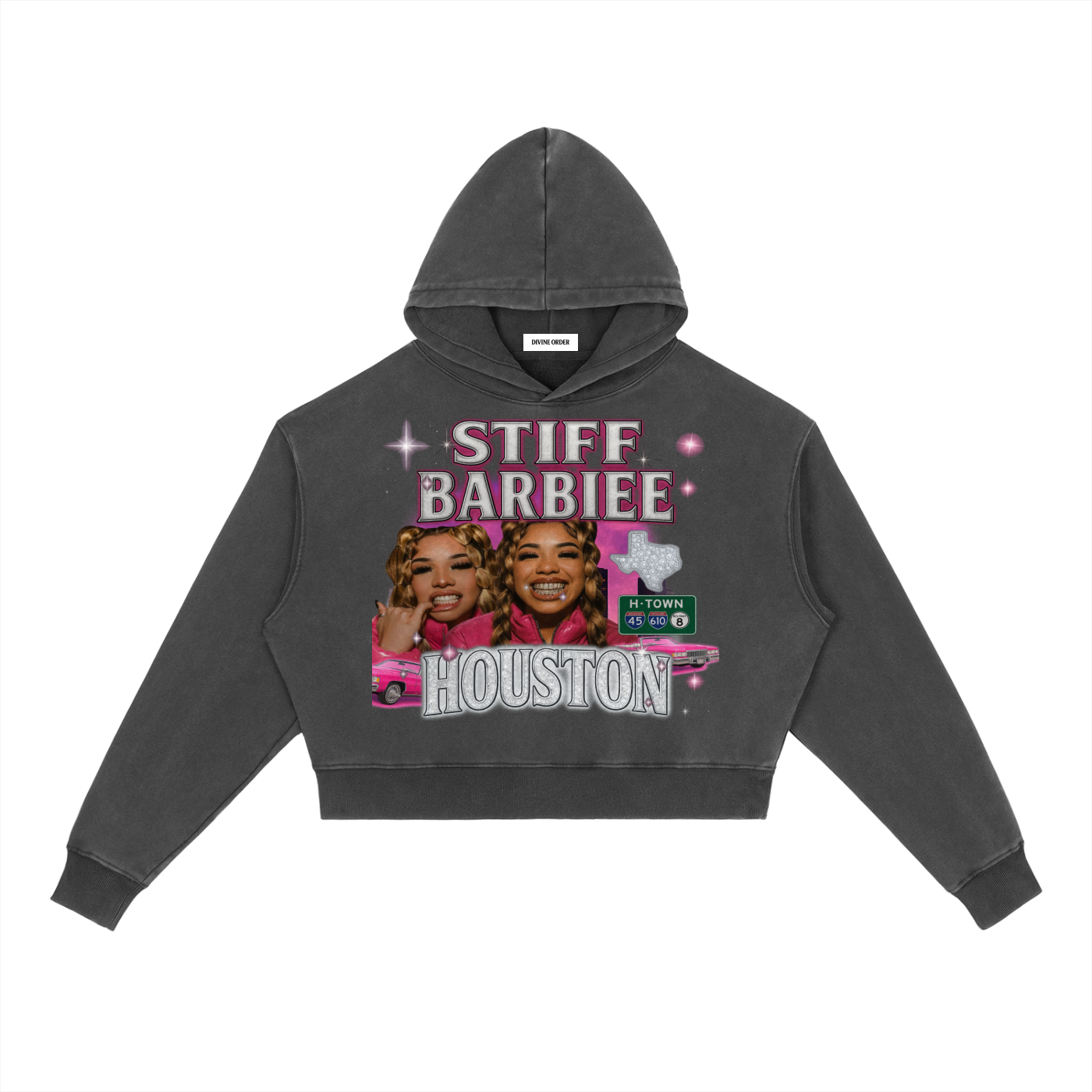 Stiff Barbiee × Divine Order™ Vintage Washed Heavyweight Hoodie