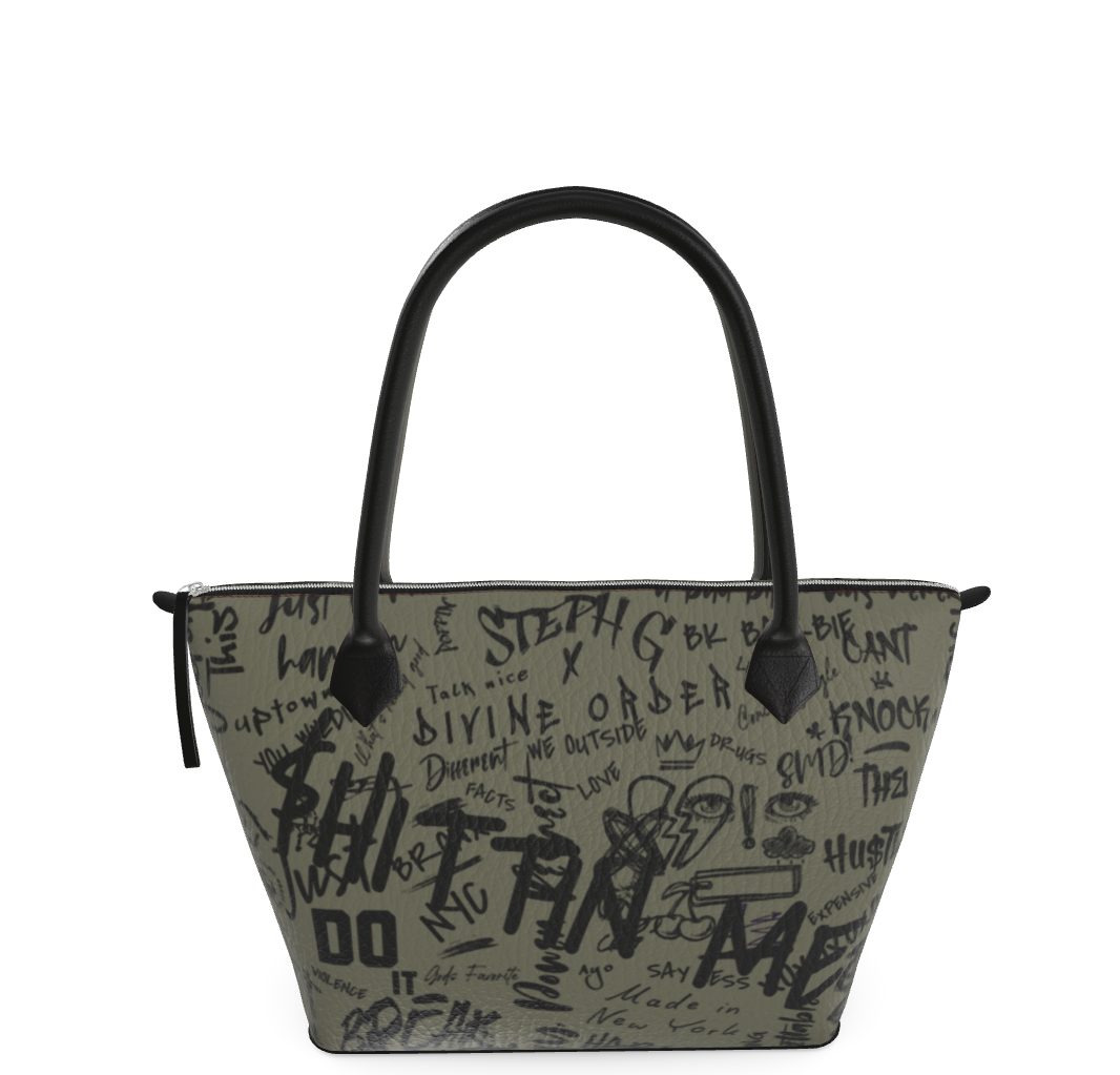 Divine Order™ × Steph G Leather Graffiti Handbag