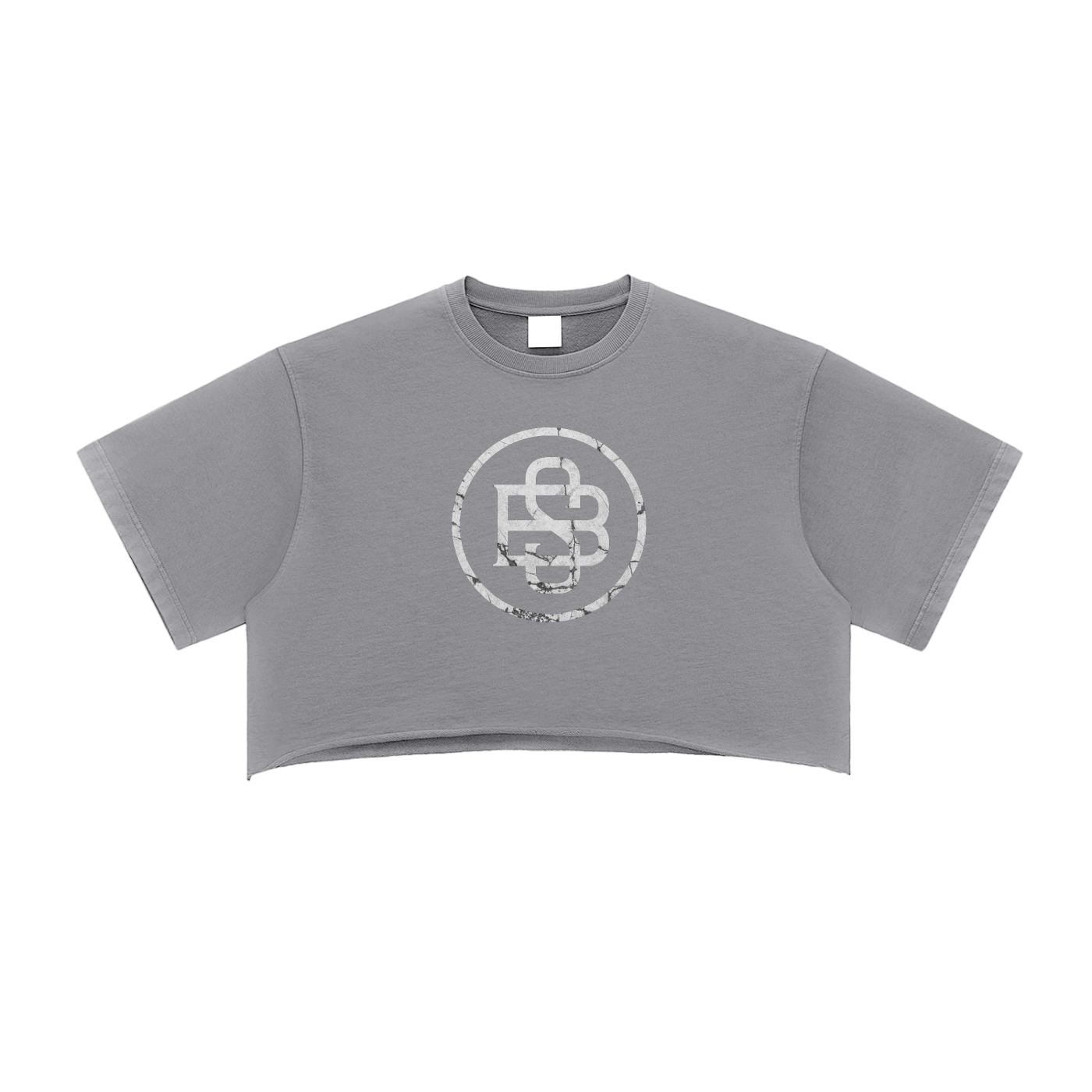 Stiff Barbiee × Divine Order™ — Snow Washed Raw Edge Crop Top