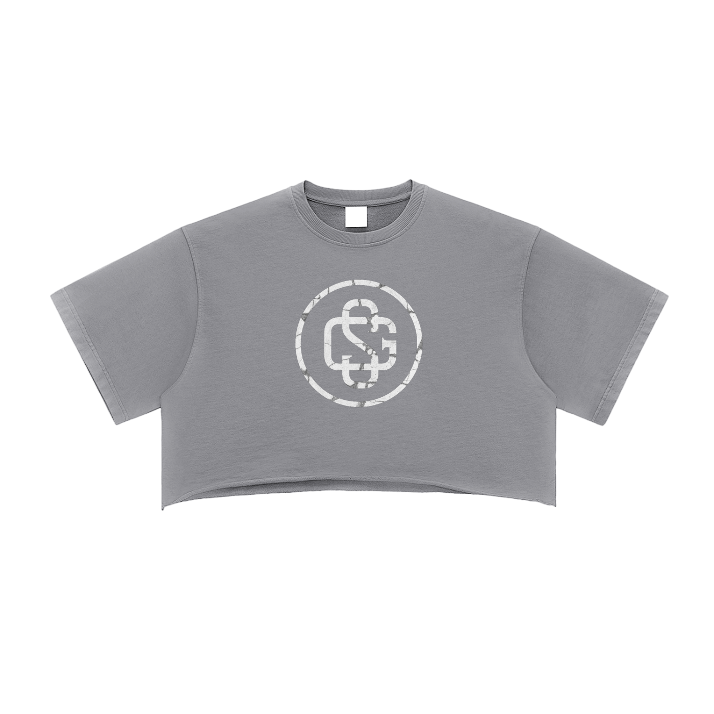 Steph G × Divine Order™ — Snow Washed Raw Edge Crop Top