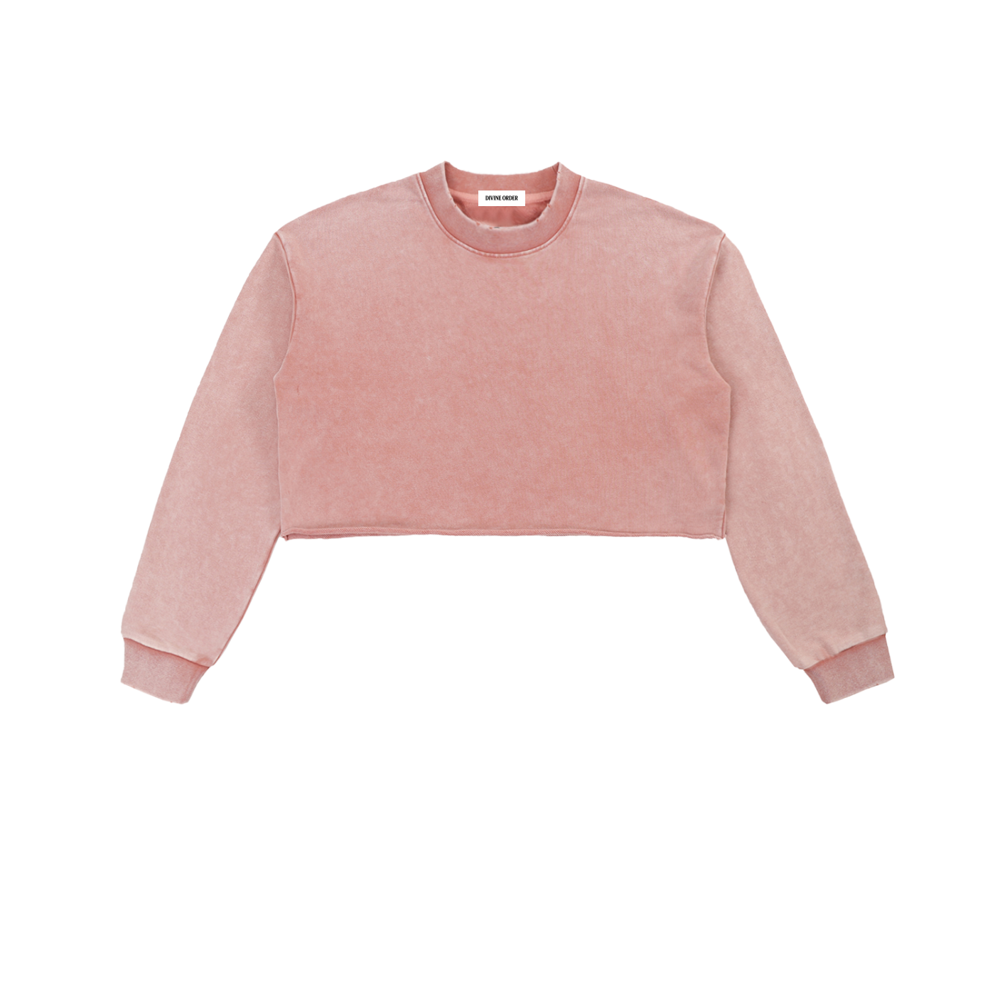 Steph G × Divine Order™ Snow Washed Raw Edge Cropped Sweatshirt