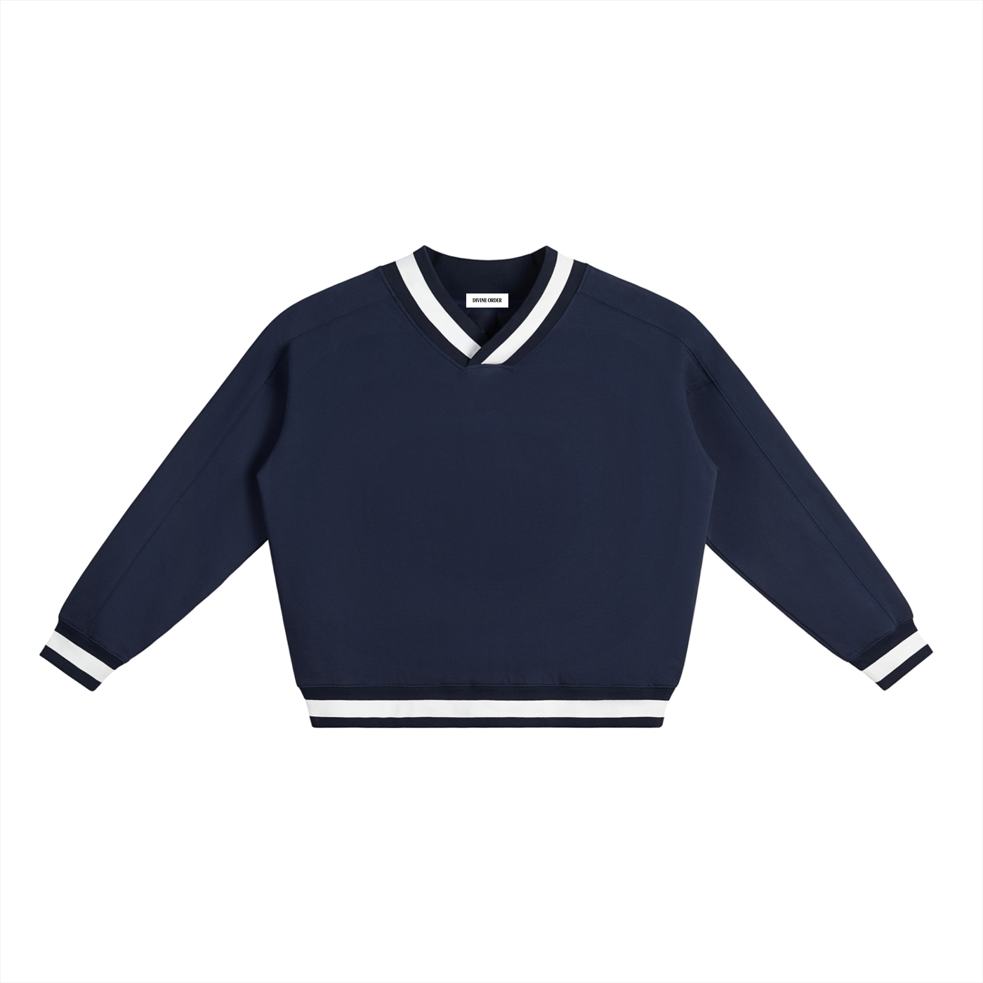 Divine Order™ Heritage V-Panel Boxy Knit Sweatshirt