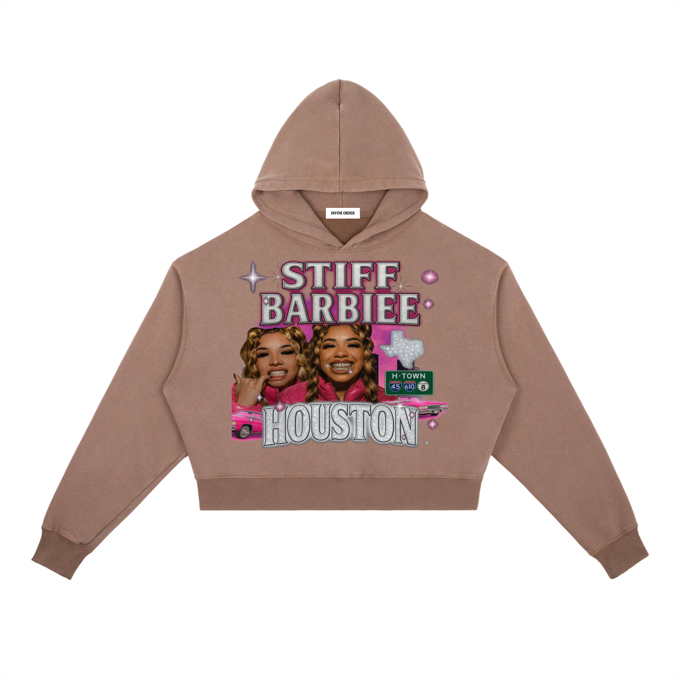 Stiff Barbiee × Divine Order™ Vintage Washed Heavyweight Hoodie